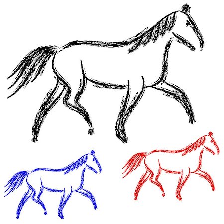 simsearch:400-07316355,k - horses outlines. vector collection Stock Photo - Budget Royalty-Free & Subscription, Code: 400-06741744