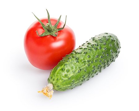 simsearch:400-06101333,k - tomato and cucumber, isolated on white background Stock Photo - Budget Royalty-Free & Subscription, Code: 400-06741931