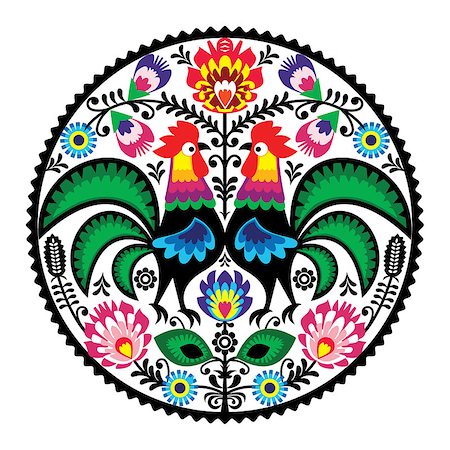 floral tattoo - Decorative traditional vector patters set - paper catouts style isolated on white Foto de stock - Super Valor sin royalties y Suscripción, Código: 400-06742023