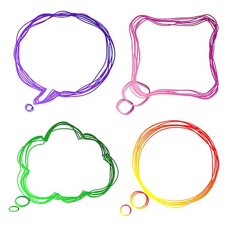 Set of colourful speech Bubbles, vector illustration Stock Photo - Budget Royalty-Free & Subscription, Code: 400-06742645