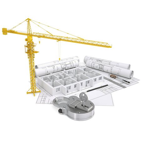 simsearch:400-04721384,k - Turnkey construction. Isolated render on a white background Photographie de stock - Aubaine LD & Abonnement, Code: 400-06743274
