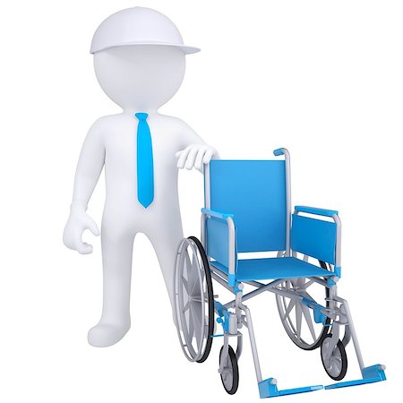 3d white man got rid of the wheelchair. Isolated render on a white background Foto de stock - Super Valor sin royalties y Suscripción, Código: 400-06743293