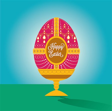 egg with jewels - Happy easter egg illustration with font Stock Photo - Budget Royalty-Free & Subscription, Code: 400-06743950