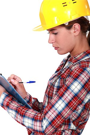 A female foreman with a clipboard. Stock Photo - Budget Royalty-Free & Subscription, Code: 400-06758457