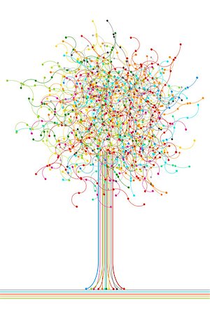simsearch:400-04725012,k - Colored abstract network tree Stock Photo - Budget Royalty-Free & Subscription, Code: 400-06758597
