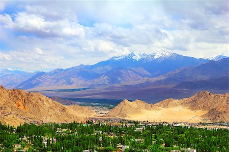 View of Leh valley, Ladakh range, Jammu & Kashmir, Northern India Stock Photo - Budget Royalty-Free & Subscription, Code: 400-06758895