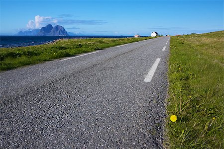 scenic north island roads - Scenic coastal road on Lofoten islands in Norway on sunny summer day Stock Photo - Budget Royalty-Free & Subscription, Code: 400-06759319