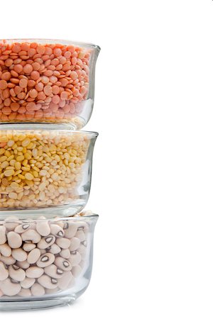 Grains pulses and beans in bowl isolated over white over Foto de stock - Super Valor sin royalties y Suscripción, Código: 400-06759498