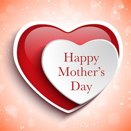 Vector - Happy Mother Day Heart Background Stock Photo - Budget Royalty-Free & Subscription, Code: 400-06759905