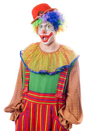 simsearch:400-04003790,k - Portrait of a surprised clown. Isolated on white Stockbilder - Microstock & Abonnement, Bildnummer: 400-06759931