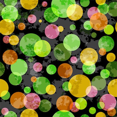 simsearch:400-07053213,k - Seamless dark grunge spotty pattern with colorful translucent balls (vector EPS 10) Stock Photo - Budget Royalty-Free & Subscription, Code: 400-06750172