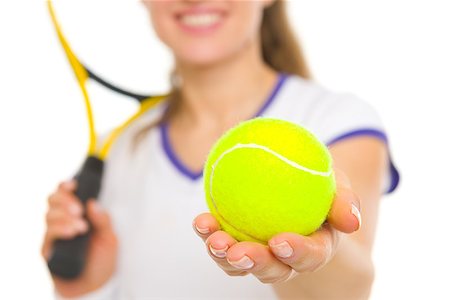 simsearch:640-03264942,k - Closeup on ball in hand of female tennis player Stock Photo - Budget Royalty-Free & Subscription, Code: 400-06750283