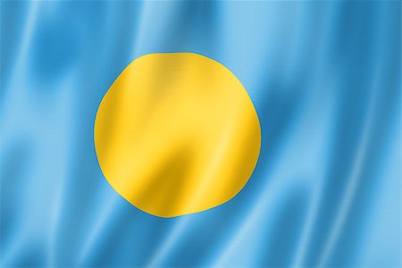 simsearch:400-08250314,k - Palau flag, three dimensional render, satin texture Stock Photo - Budget Royalty-Free & Subscription, Code: 400-06750396