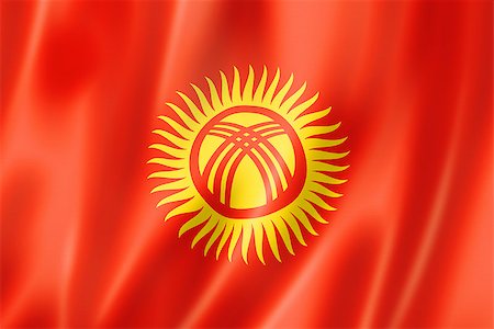 simsearch:400-08250314,k - Kyrgyzstan flag, three dimensional render, satin texture Stock Photo - Budget Royalty-Free & Subscription, Code: 400-06750403