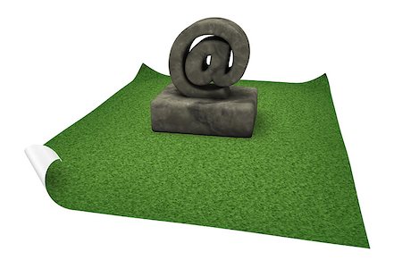simsearch:400-06458048,k - stone email symbol on grass isle - 3d illustration Photographie de stock - Aubaine LD & Abonnement, Code: 400-06750504