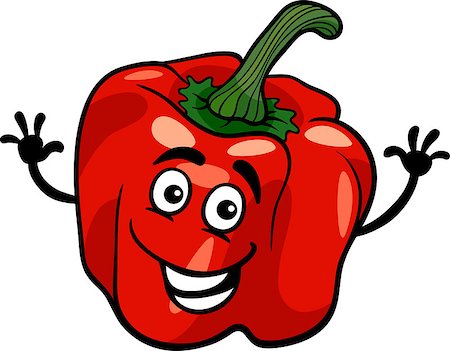 simsearch:400-09050960,k - Cartoon Illustration of Funny Red Pepper or Paprika Vegetable Food Character Foto de stock - Super Valor sin royalties y Suscripción, Código: 400-06751129