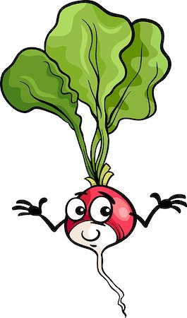 simsearch:400-09050960,k - Cartoon Illustration of Funny Comic Radish Vegetable Food Character Foto de stock - Super Valor sin royalties y Suscripción, Código: 400-06751132
