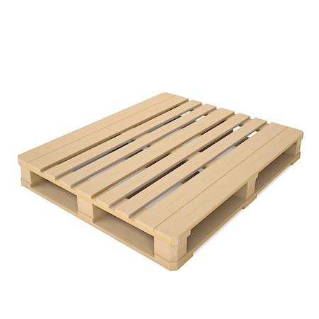 Wooden pallet. Isolated render on a white background Stock Photo - Budget Royalty-Free & Subscription, Code: 400-06751157