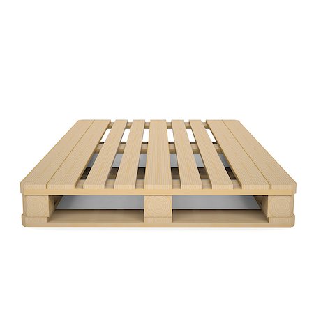 Wooden pallet. Isolated render on a white background Stock Photo - Budget Royalty-Free & Subscription, Code: 400-06751202