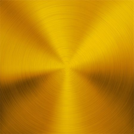 simsearch:400-04865353,k - Gold metal background with realistic circular brushed texture (chrome, iron, stainless steel, silver) for user interfaces (UI), applications (apps) and business presentations. Vector design illustration. Foto de stock - Royalty-Free Super Valor e Assinatura, Número: 400-06751676