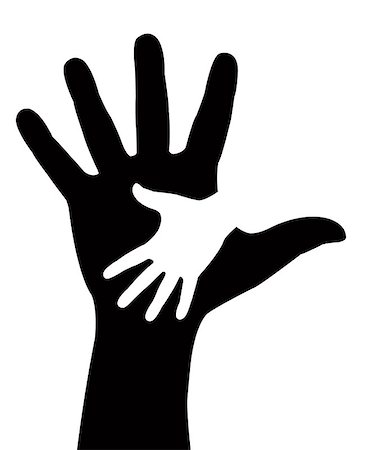 parent holding hands child silhouette - Helping hands. Vector illustration on black background Photographie de stock - Aubaine LD & Abonnement, Code: 400-06751682