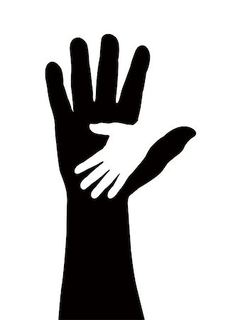 Helping hands. Vector illustration on black background Foto de stock - Super Valor sin royalties y Suscripción, Código: 400-06751683