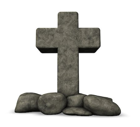 simsearch:400-08254774,k - stone cross on white background - 3d illustration Stock Photo - Budget Royalty-Free & Subscription, Code: 400-06752025