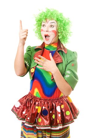 simsearch:400-04408991,k - Portrait of surprised female clown. Isolated on white Foto de stock - Super Valor sin royalties y Suscripción, Código: 400-06764394