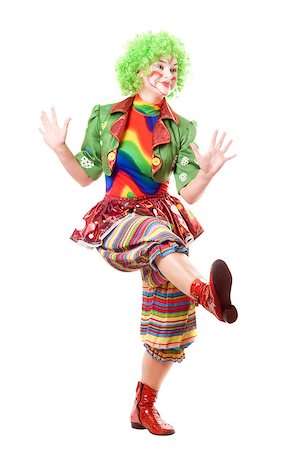 simsearch:400-04408991,k - Cheerful posing female clown. Isolated on white Foto de stock - Super Valor sin royalties y Suscripción, Código: 400-06764398
