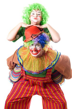 simsearch:400-04328702,k - A couple of funny clowns. Isolated on white Fotografie stock - Microstock e Abbonamento, Codice: 400-06764404
