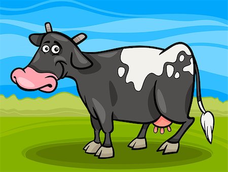 female black cow - Cartoon Illustration of Funny Spotted Milk Cow Farm Animal Stock Photo - Budget Royalty-Free & Subscription, Code: 400-06764449