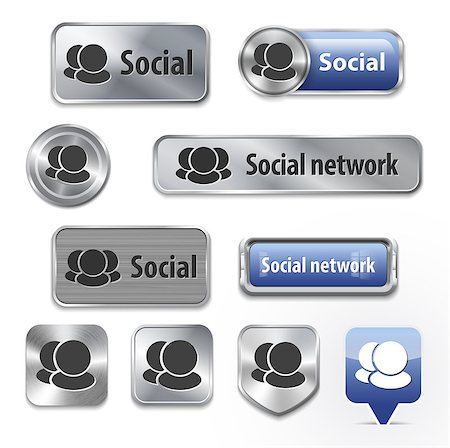 simsearch:400-04106245,k - Collection of Social network elements. Vector illustration Stock Photo - Budget Royalty-Free & Subscription, Code: 400-06764575