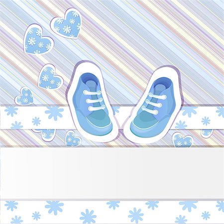 Baby shower card with baby shoes Stock Photo - Budget Royalty-Free & Subscription, Code: 400-06764585