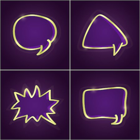 simsearch:400-06102542,k - Dark Shiny Set of Bubble Speech Cards. Vector Illustration Stock Photo - Budget Royalty-Free & Subscription, Code: 400-06764675