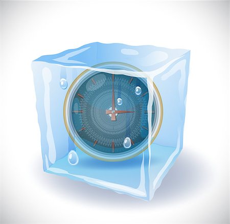 Ice cube with clock Stock Photo - Budget Royalty-Free & Subscription, Code: 400-06764925