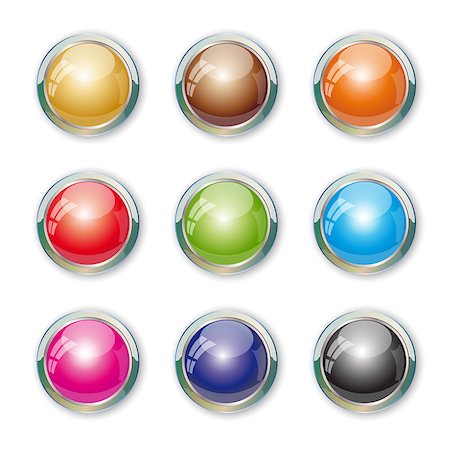 Set with colorful buttons. Illustration 10 version. Stock Photo - Budget Royalty-Free & Subscription, Code: 400-06764926