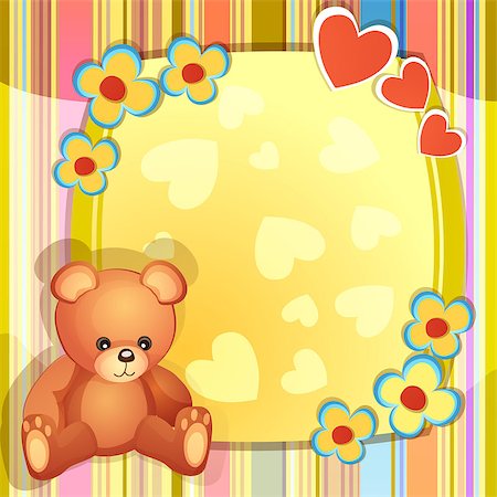 Baby shower card with cute teddy bear Stock Photo - Budget Royalty-Free & Subscription, Code: 400-06764978