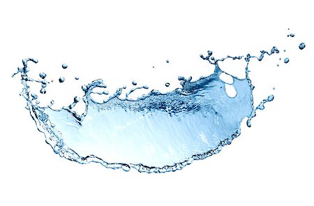 Abstract blue splashing water wave on white background Photographie de stock - Aubaine LD & Abonnement, Code: 400-06764990