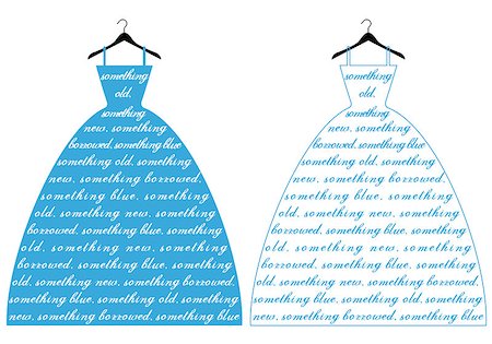 wedding dress with text something blue, vector illustration Stock Photo - Budget Royalty-Free & Subscription, Code: 400-06765075