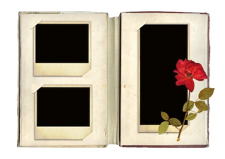 simsearch:400-06912658,k - Photo album with retro photos and rose. Object isolated over white Photographie de stock - Aubaine LD & Abonnement, Code: 400-06765117