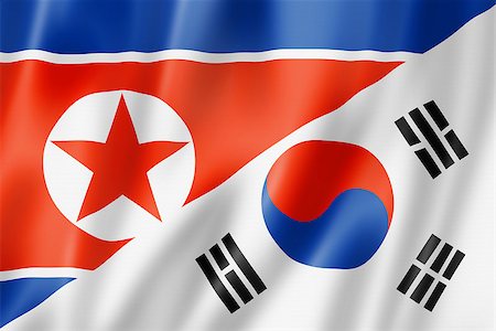 simsearch:400-06765248,k - Mixed North Korea and South Korea flag, three dimensional render, illustration Foto de stock - Super Valor sin royalties y Suscripción, Código: 400-06765245