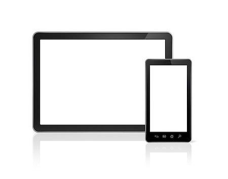 simsearch:400-04237627,k - 3D mobile phone and digital tablet pc - isolated on white with clipping path Stock Photo - Budget Royalty-Free & Subscription, Code: 400-06765250