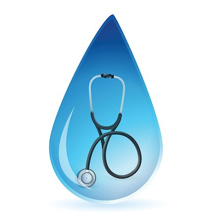 water drop with a Stethoscope illustration design over white Stock Photo - Budget Royalty-Free & Subscription, Code: 400-06765518