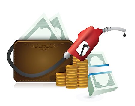 simsearch:400-08528272,k - money wallet with a gas pump nozzle illustration design over a white background Stock Photo - Budget Royalty-Free & Subscription, Code: 400-06765521