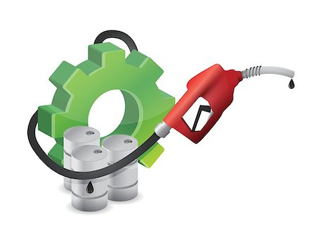 simsearch:400-09152818,k - industrial gear with a gas pump nozzle illustration design over a white background Stock Photo - Budget Royalty-Free & Subscription, Code: 400-06765532