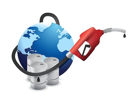 simsearch:400-05073128,k - international globe with a gas pump nozzle illustration design over a white background Fotografie stock - Microstock e Abbonamento, Codice: 400-06765533