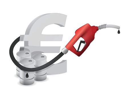 simsearch:400-08528272,k - euro symbol with a gas pump nozzle illustration design over a white background Stock Photo - Budget Royalty-Free & Subscription, Code: 400-06765549