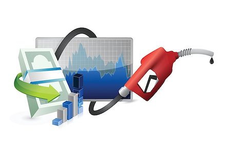 filling up the economy concept with a gas pump nozzle illustration design over a white background Stock Photo - Budget Royalty-Free & Subscription, Code: 400-06765541