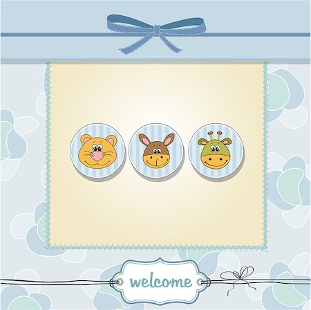delicate baby boy shower card Stock Photo - Budget Royalty-Free & Subscription, Code: 400-06765661