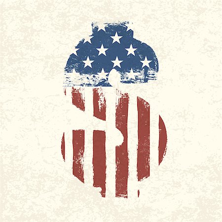 retro banking - Grunge american flag themed dollar sign. Stock Photo - Budget Royalty-Free & Subscription, Code: 400-06765751